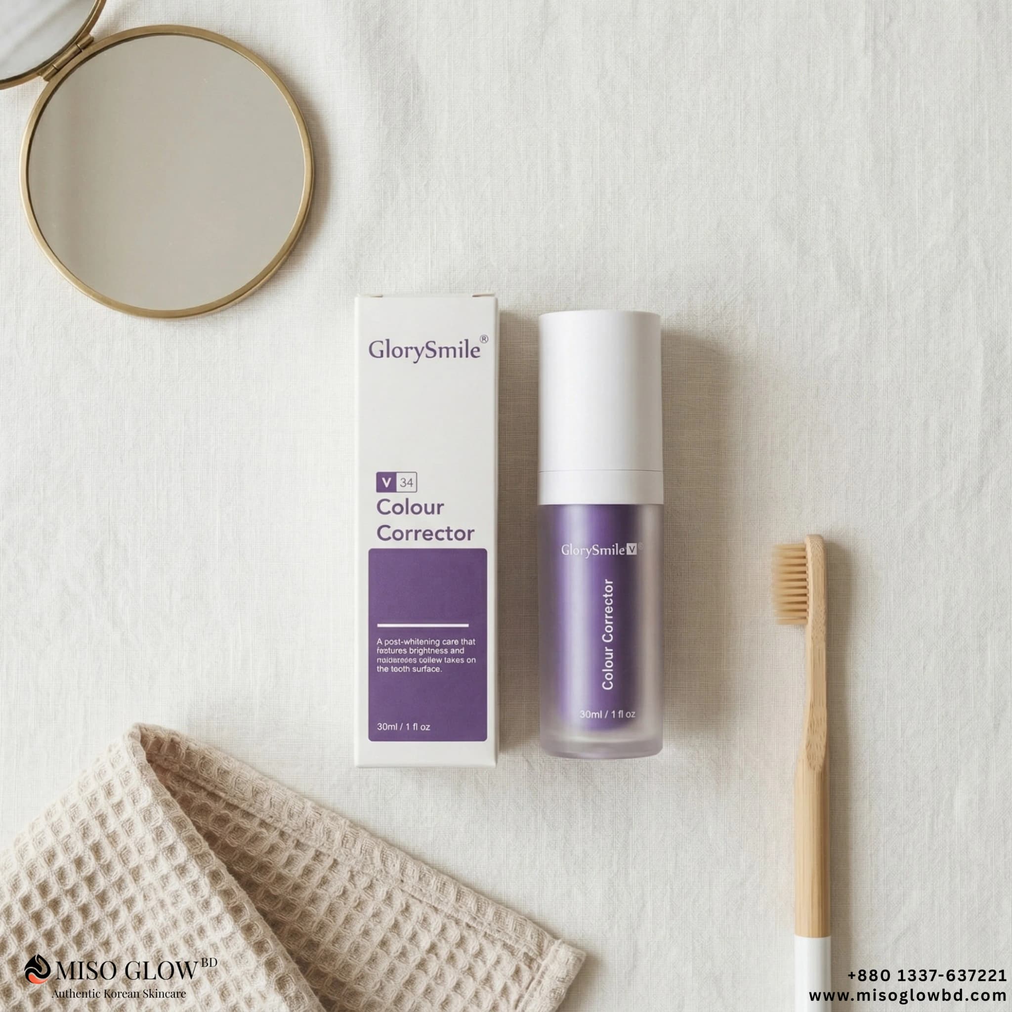 GlorySmile V34 Colour Corrector Teeth Whitening Serum (30ml)