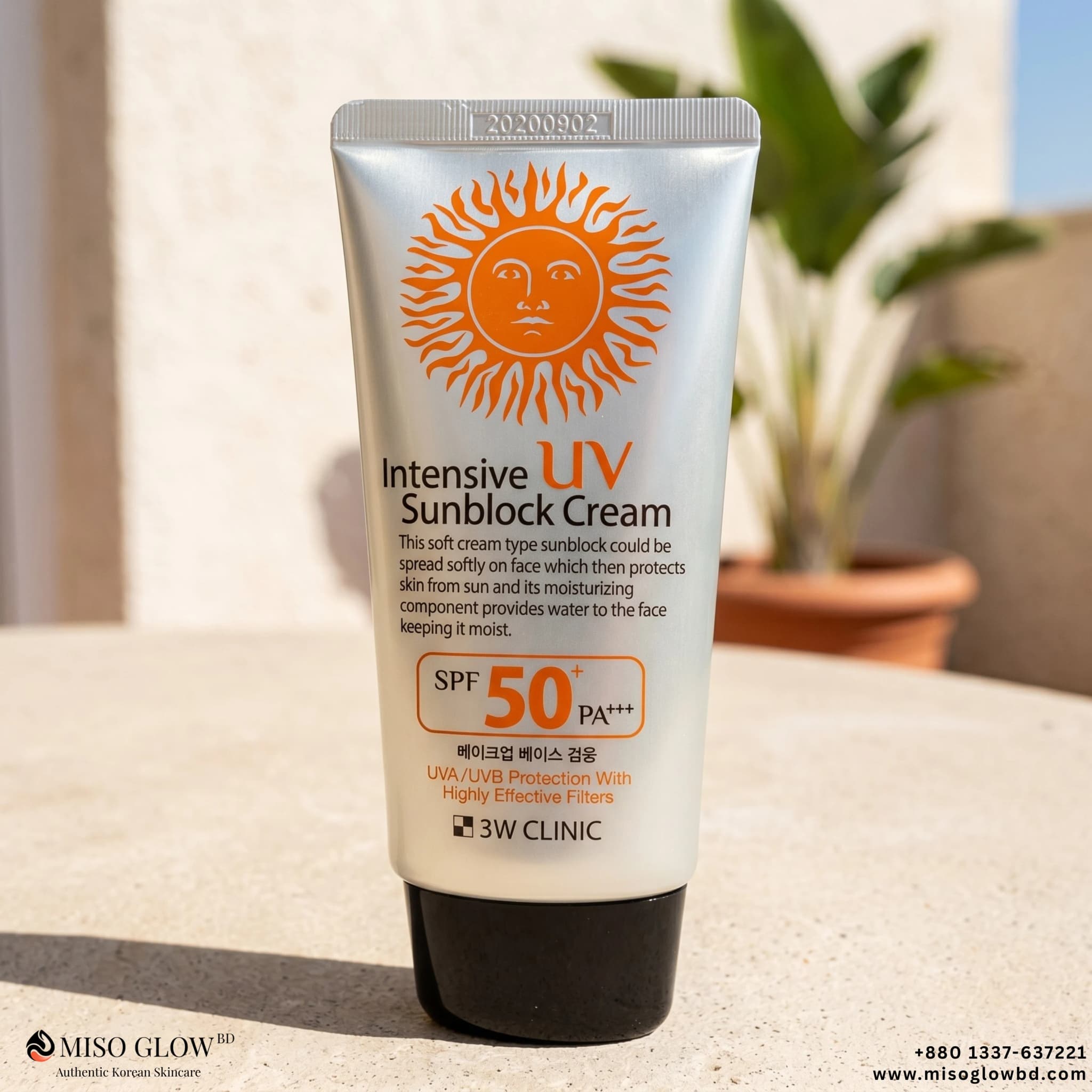 3W Clinic Intensive UV Sunblock Cream SPF 50+ PA+++