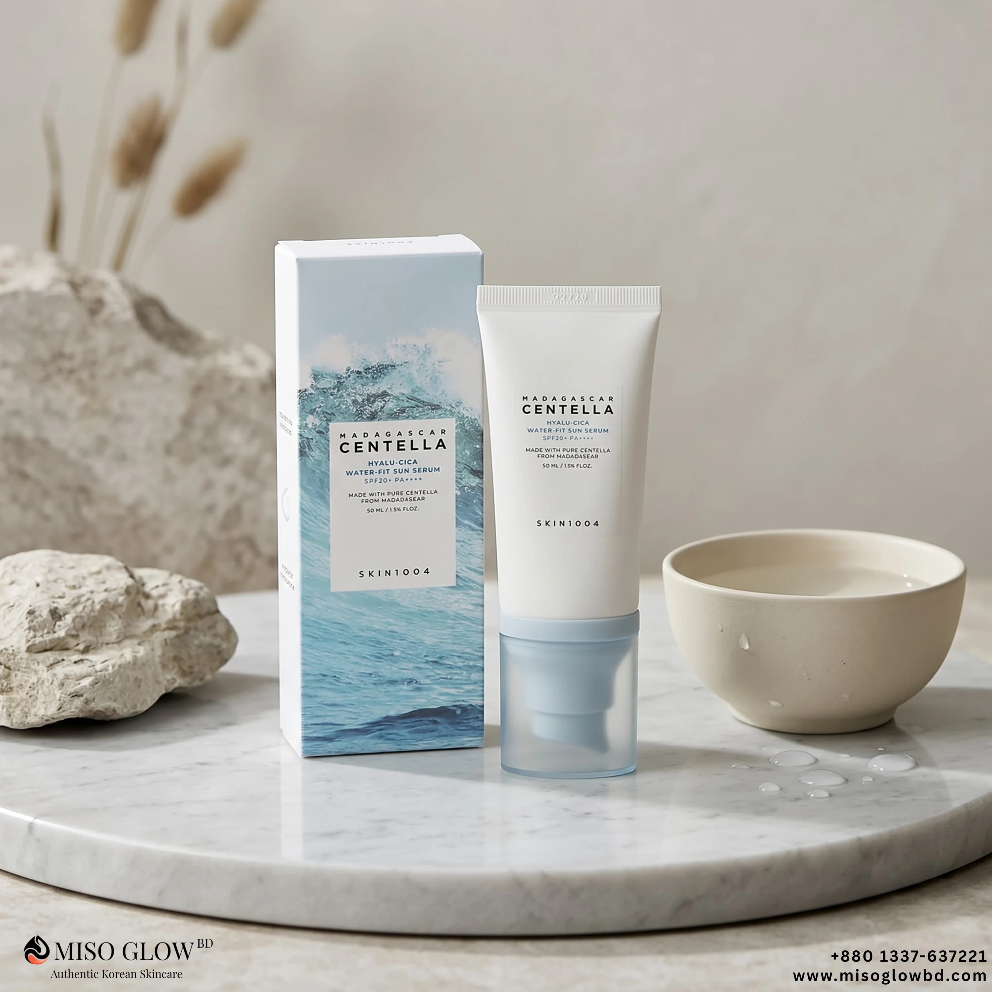 Skin1004 Madagascar Centella Hyalu-Cica Water-Fit Sun Serum SPF50+ PA++++ 50ml - Image 1