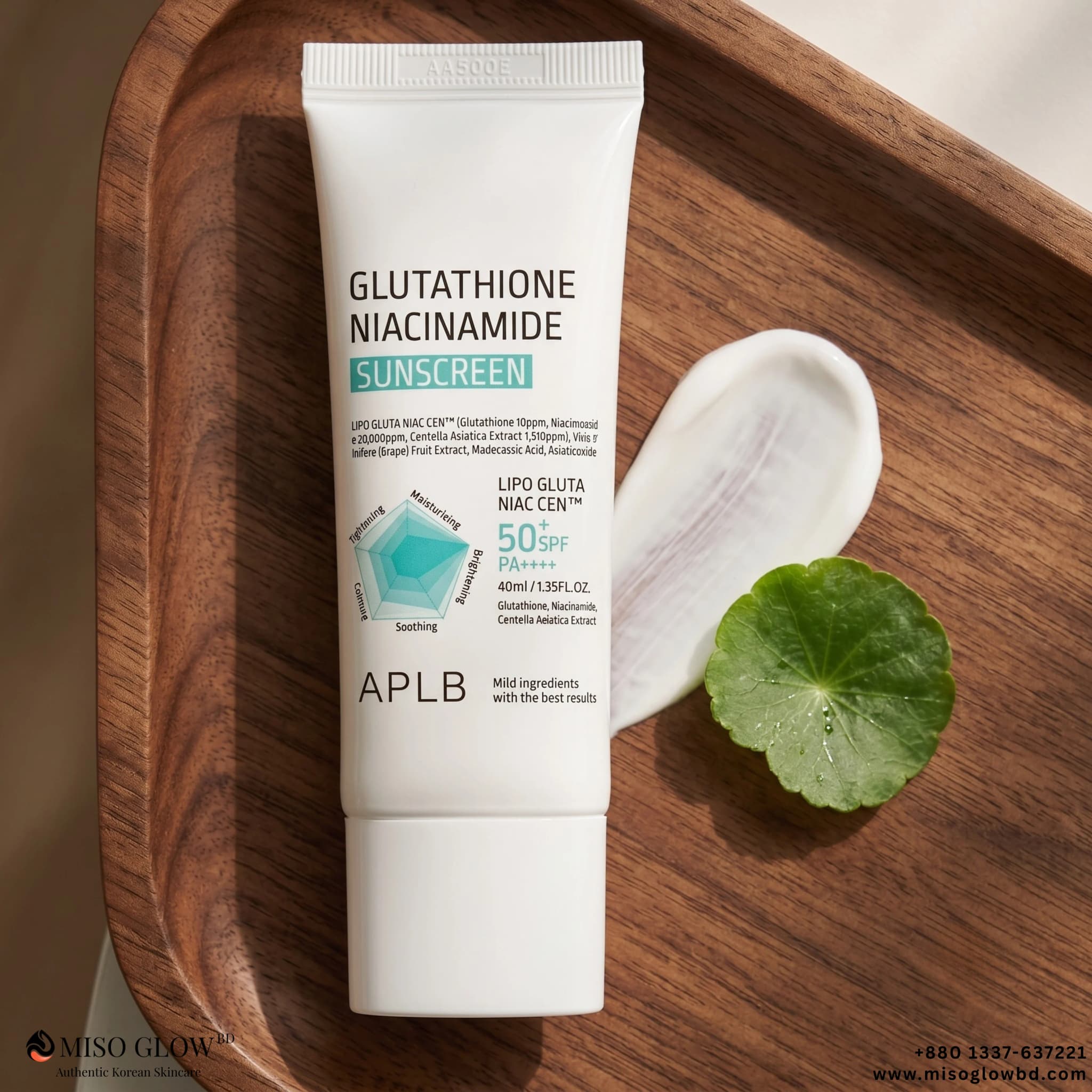 APLB Glutathione Niacinamide Sunscreen SPF50+ 40ml
