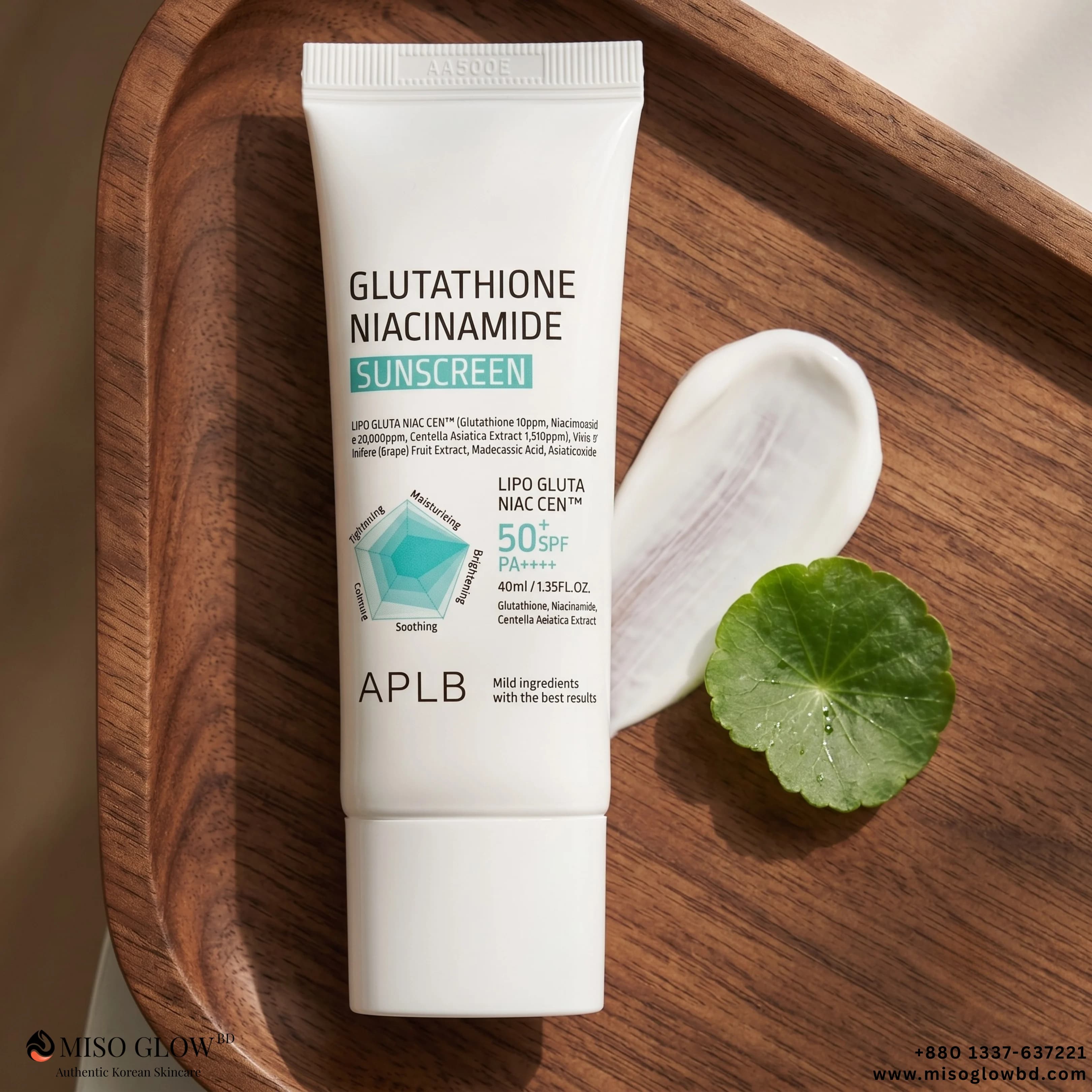 APLB Glutathione Niacinamide Sunscreen SPF50+ 40ml - Image 1